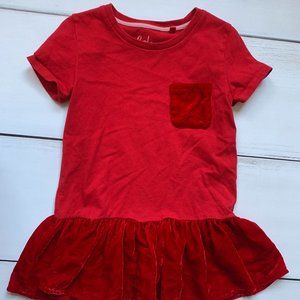 Red Velvet Peplum tee, Mini Boden sz 134/ 8/9 VGUC